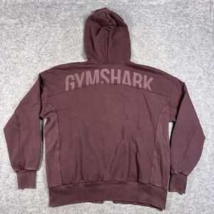 Gymshark Hoodie Womens XS Red Power Oversized Fit Full Zip Workout  New